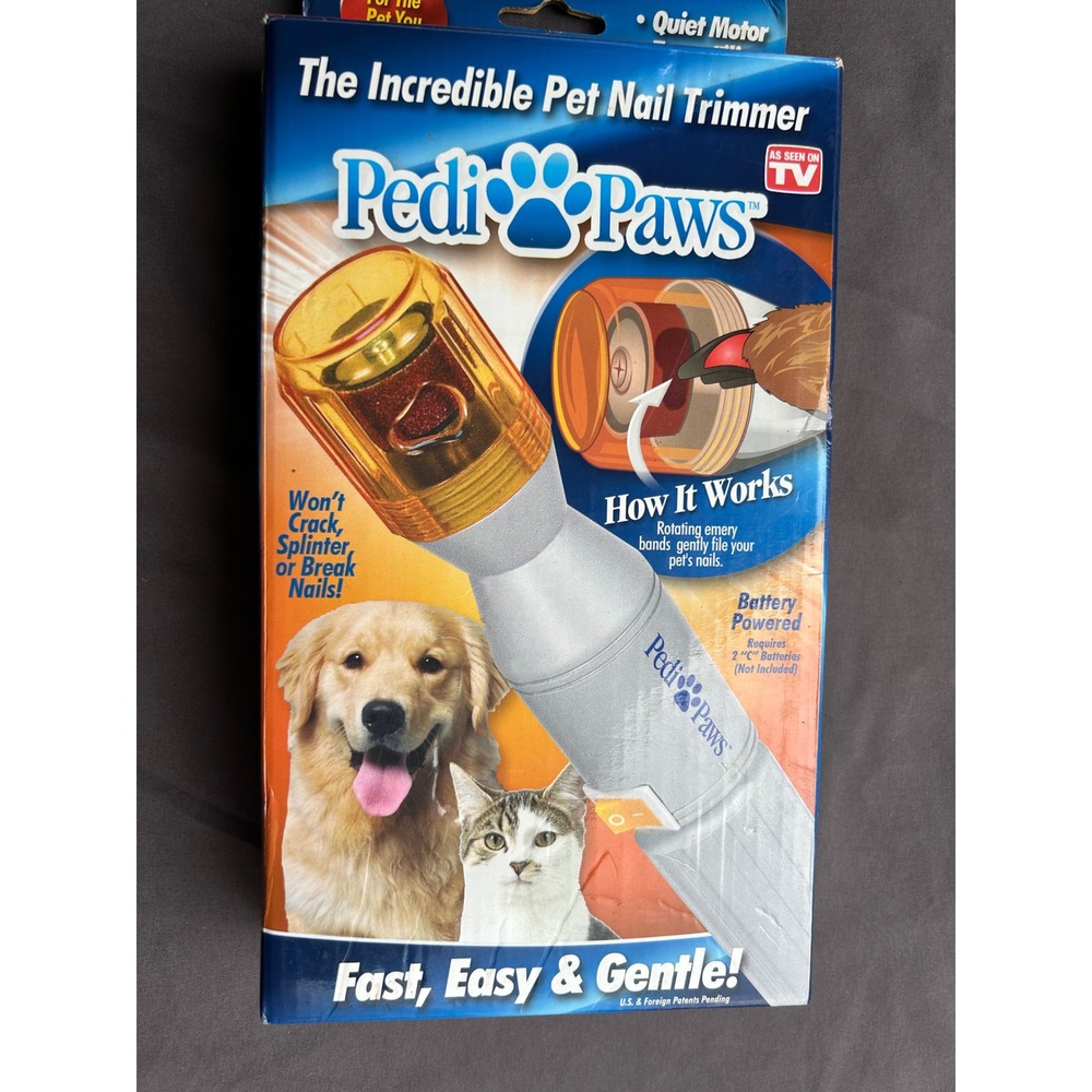 PediPaws Pet Nail Trimmer As Seen On TV Dog Cat Quiet Battery Powered Grooming